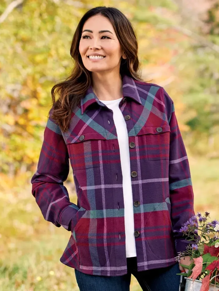 Women's Plaid Flannel Shirt Jacket