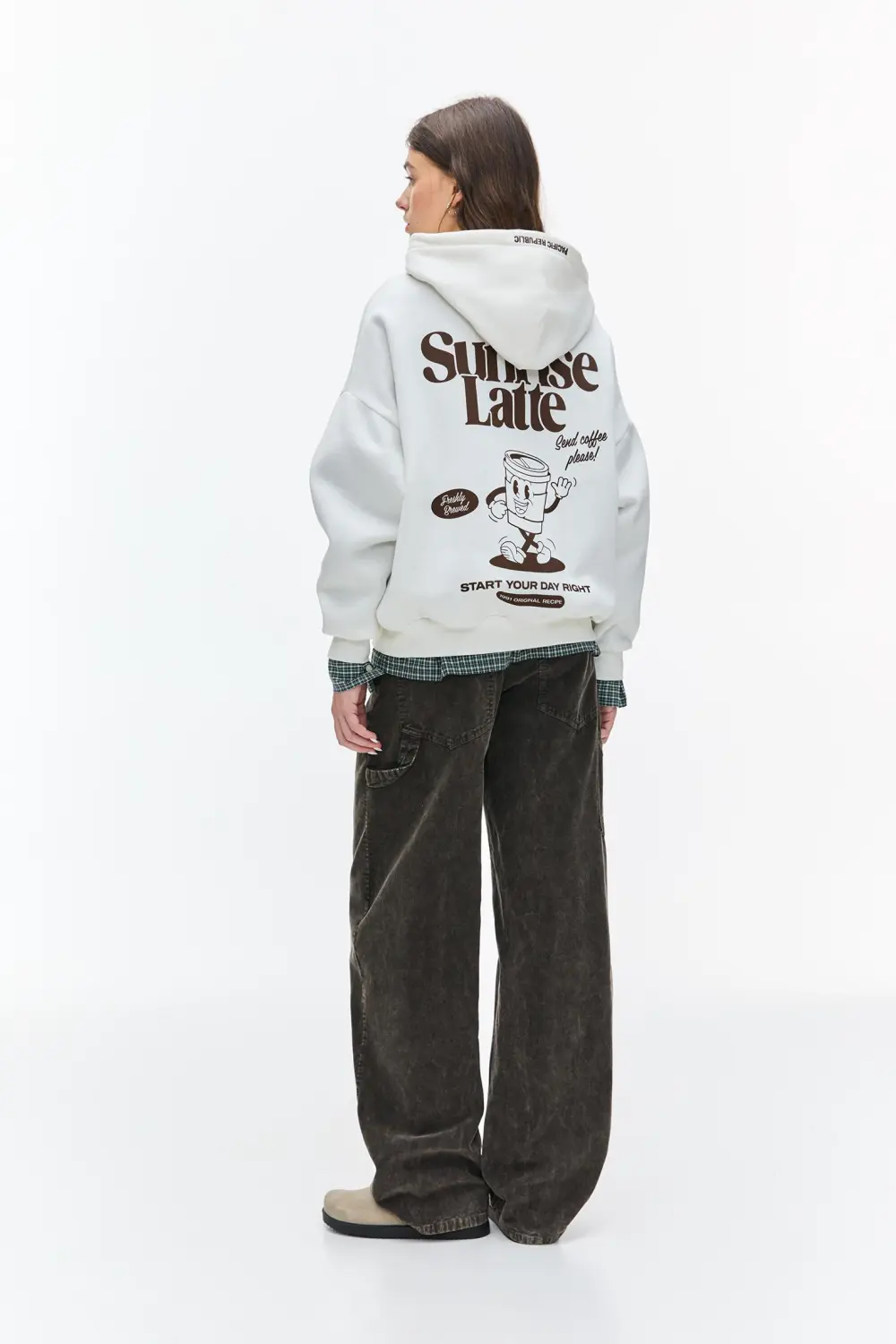 Sudadera gráfico café