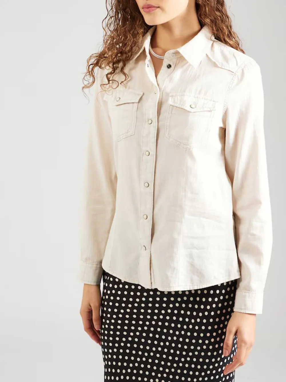 Breast Pocket Casual Style Blouses