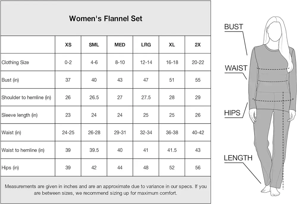Women's Cotton Flannel Long Sleeve Button-Down Pajamas PJ Set