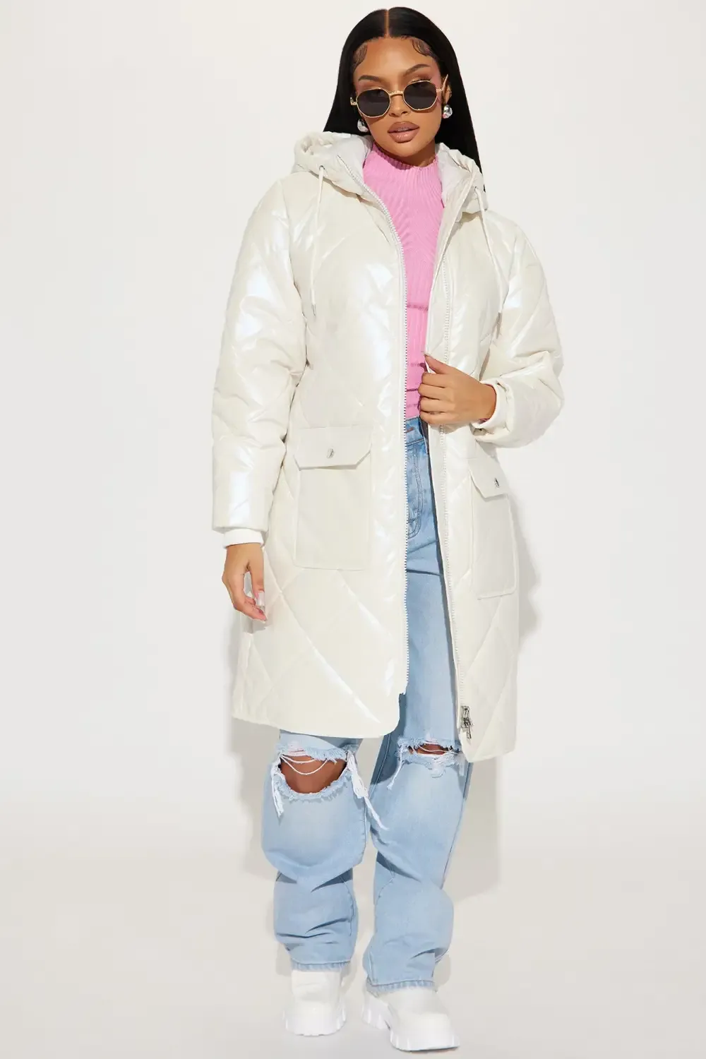 Shine Bright Puffer Jacket - Cream