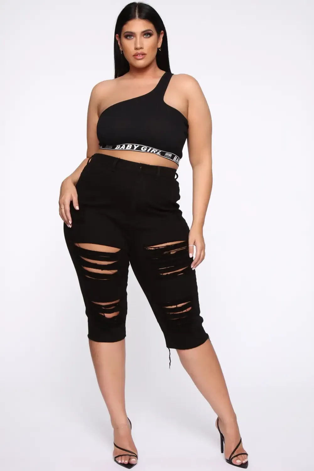 Live In My Denim Shorts - Black