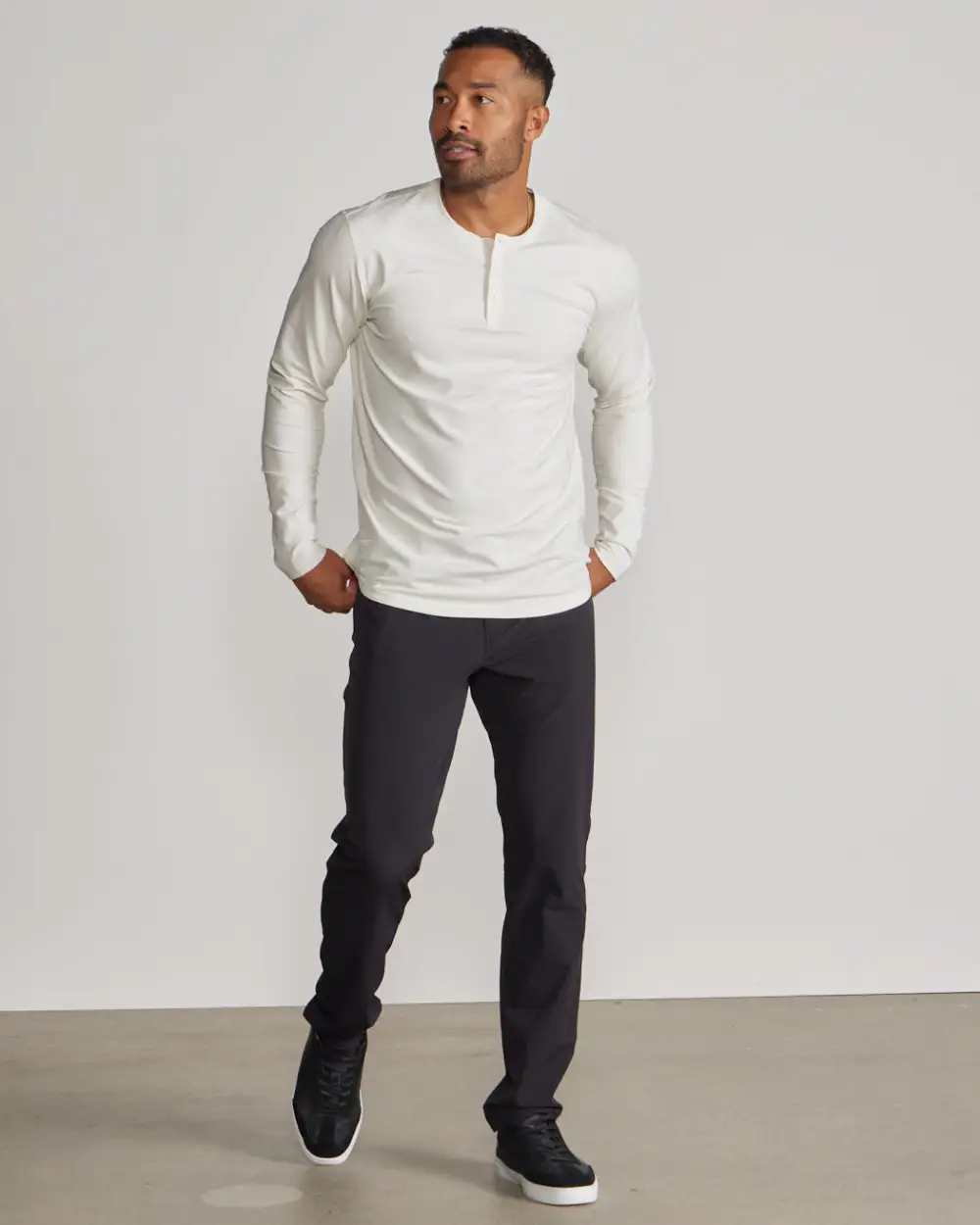 Henley Drop-Cut Long Sleeve: Lux