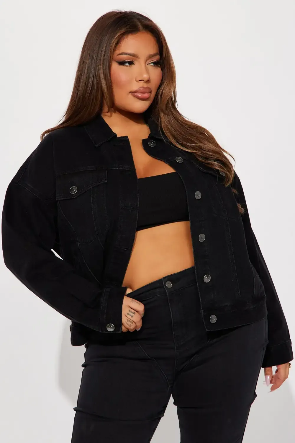 High Standards 90's Boyfriend Denim Trucker Jacket - Black Wash