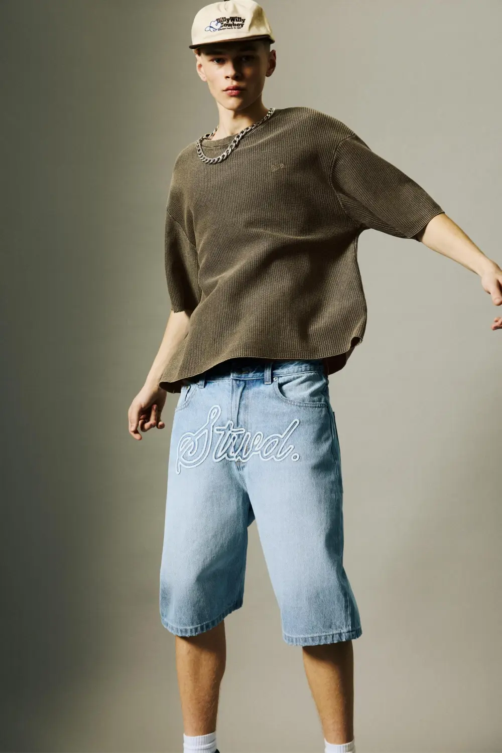 Waffle-knit STWD T-shirt