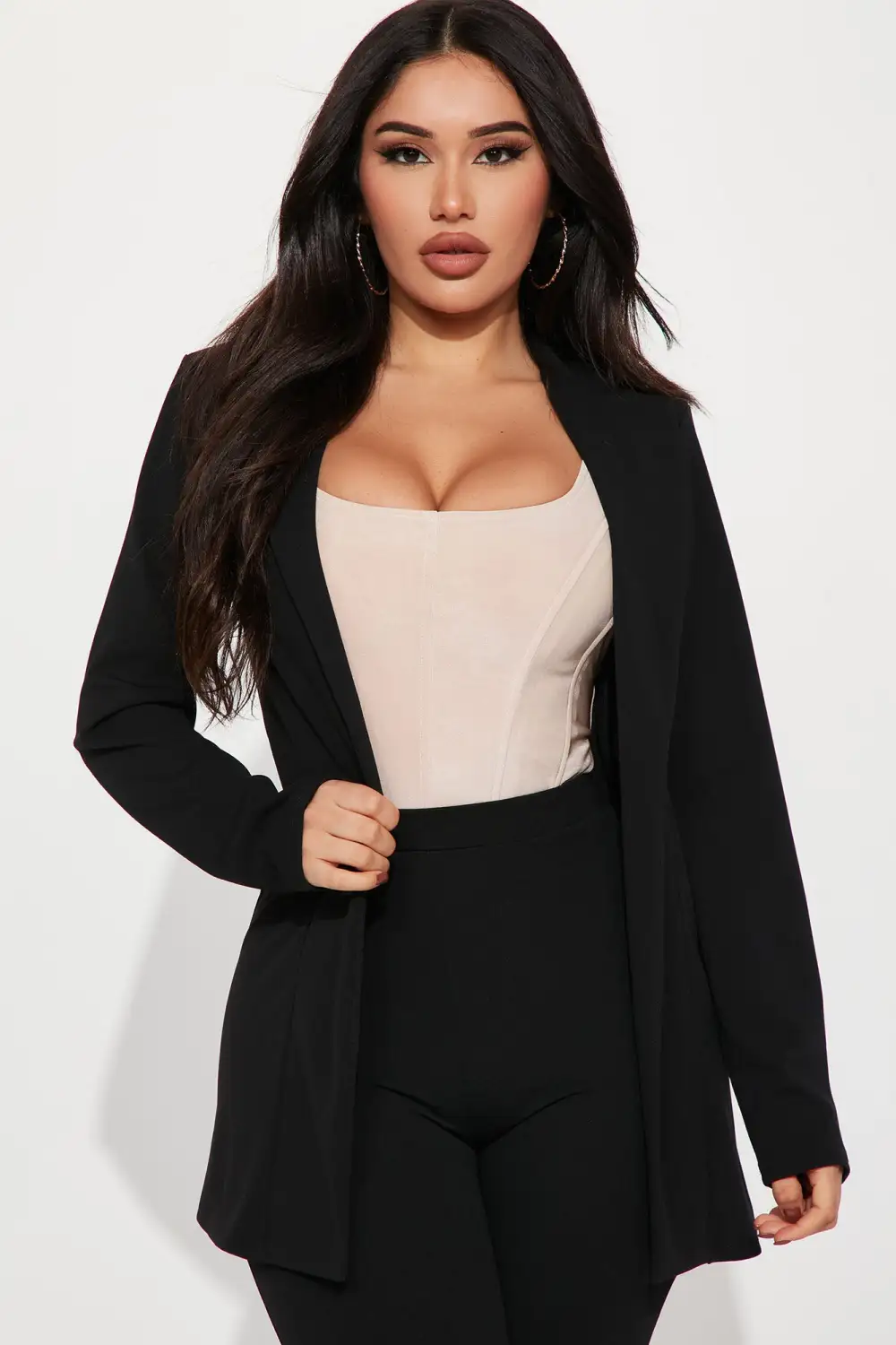 Morning Meeting Blazer Set - Black
