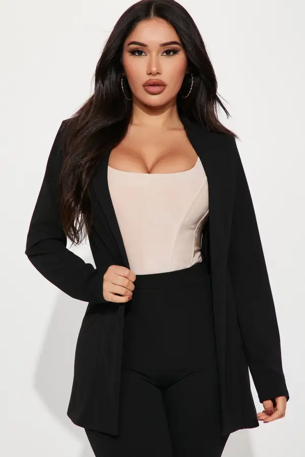 Morning Meeting Blazer Set - Black