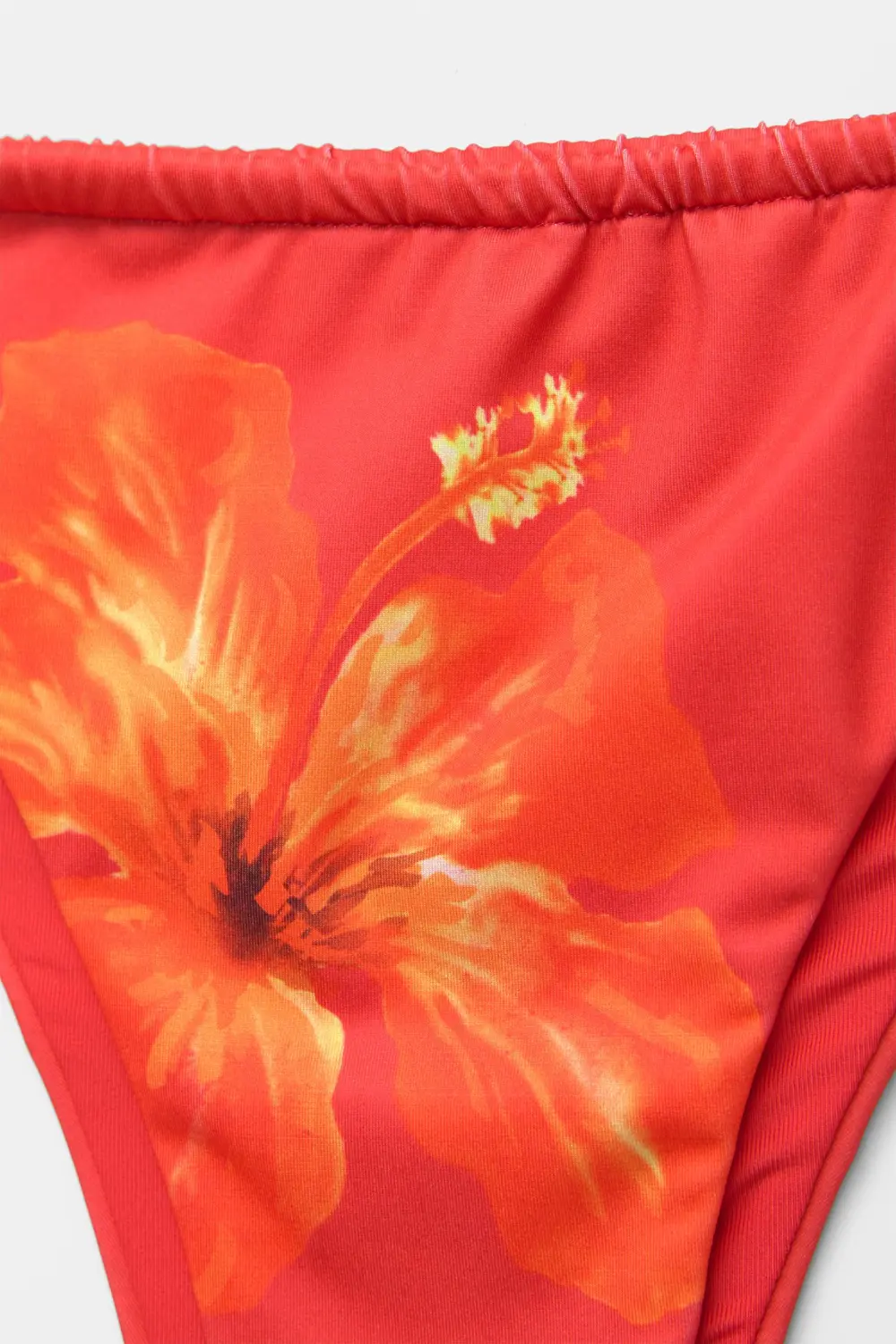 Floral bikini bottoms with gathered detail