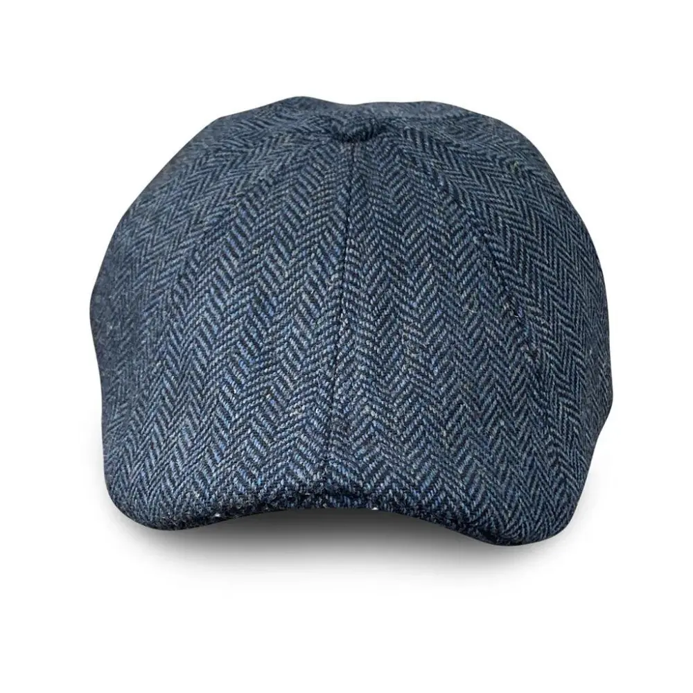 The Peaky Boston Scally Cap - Patriot Blue Herringbone