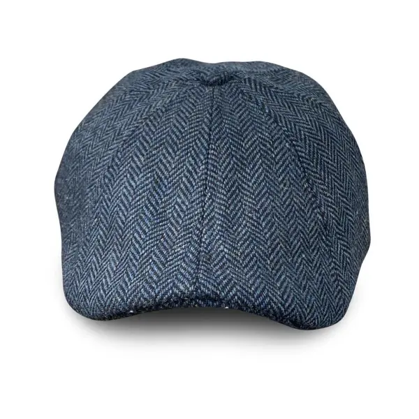 The Peaky Boston Scally Cap - Patriot Blue Herringbone