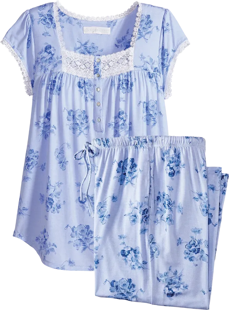 Eileen West Pretty Pansies Modal Capri Pajama Set
