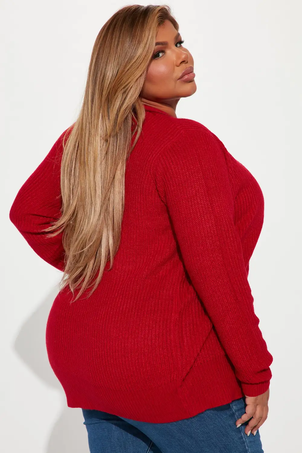 Zoe Two Pocket Cardigan - Deep Red