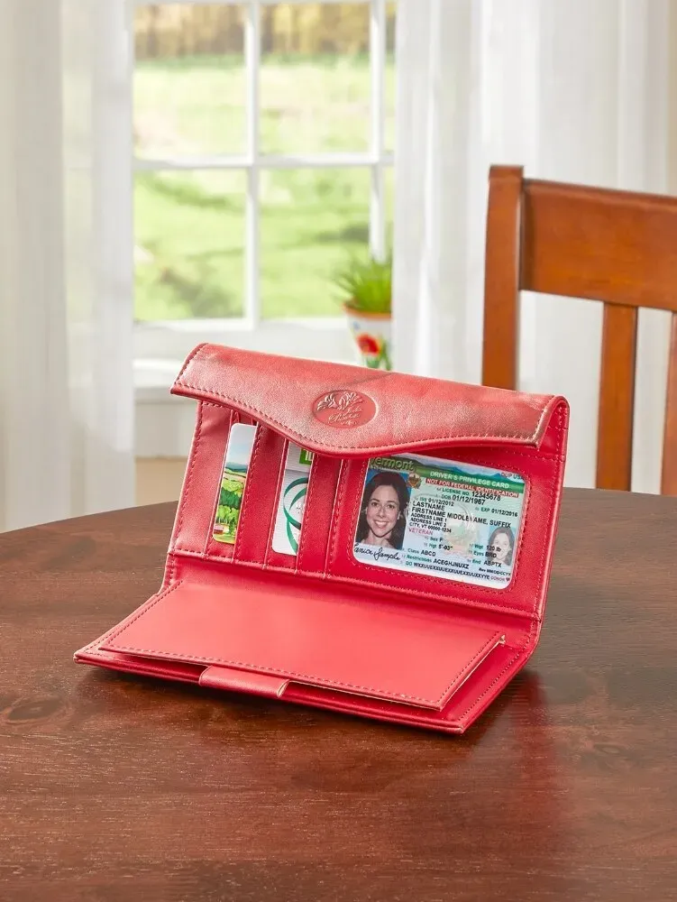 Women's Leather RFID-Blocking Organizer Clutch