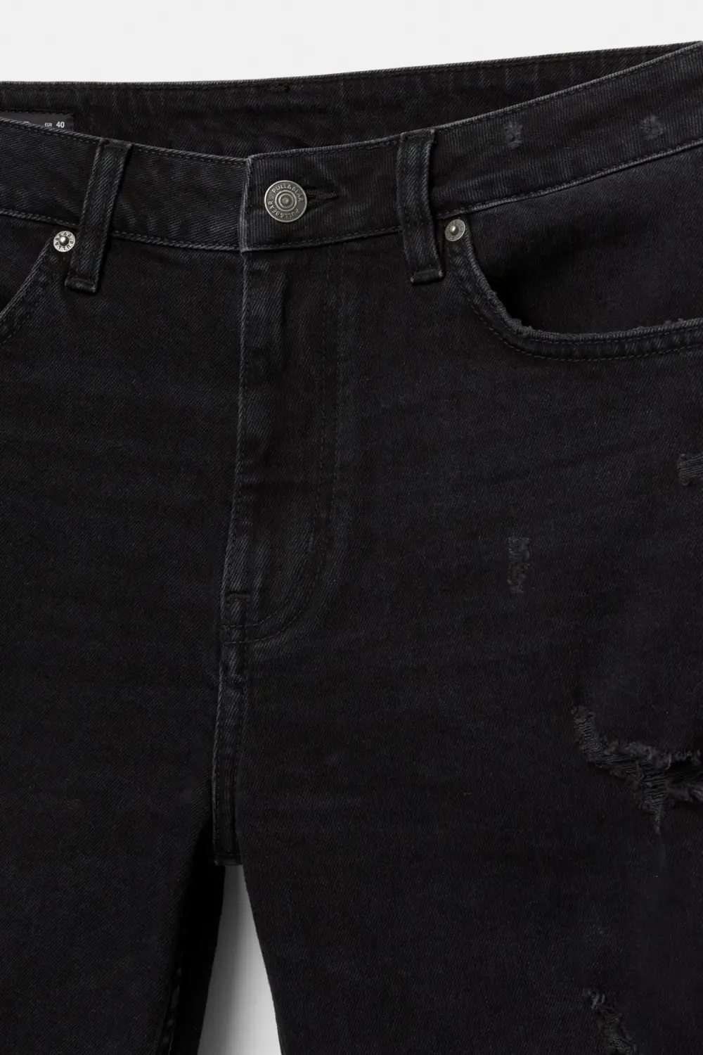 Ripped denim Bermuda shorts
