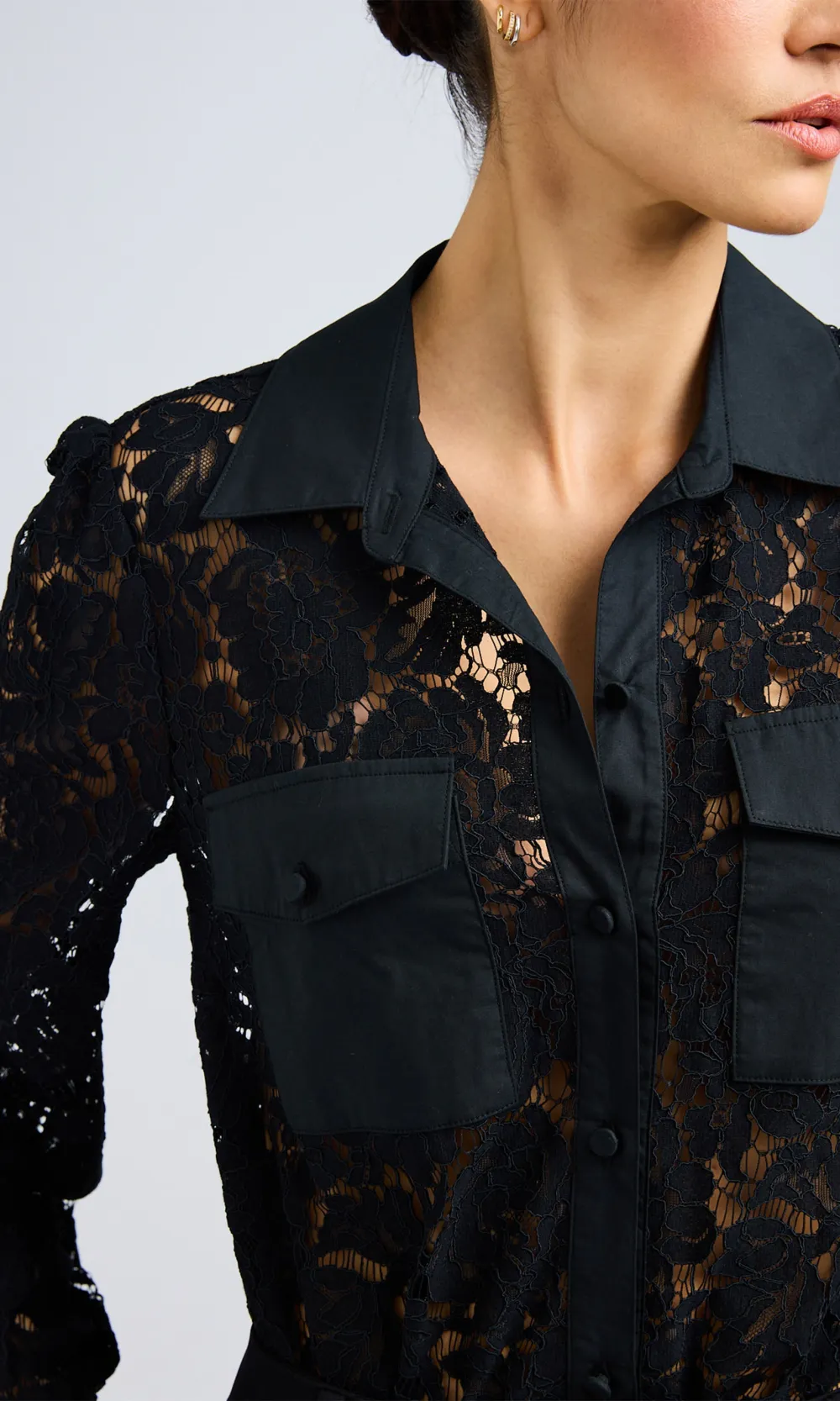 Anisa Lace Poplin Combo Shirt