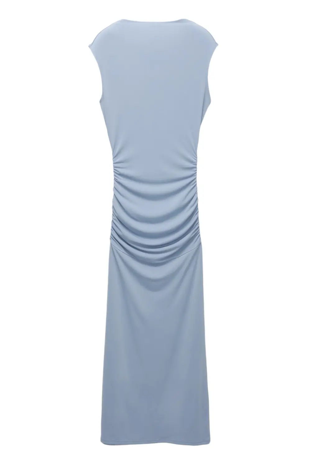 Vestido manga sisa frunces