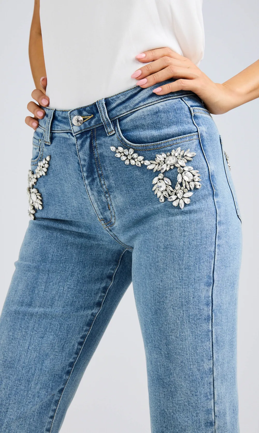 Carolyn Crystal Denim Pants