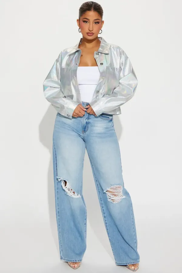 Harlow Holographic Jacket - Silver