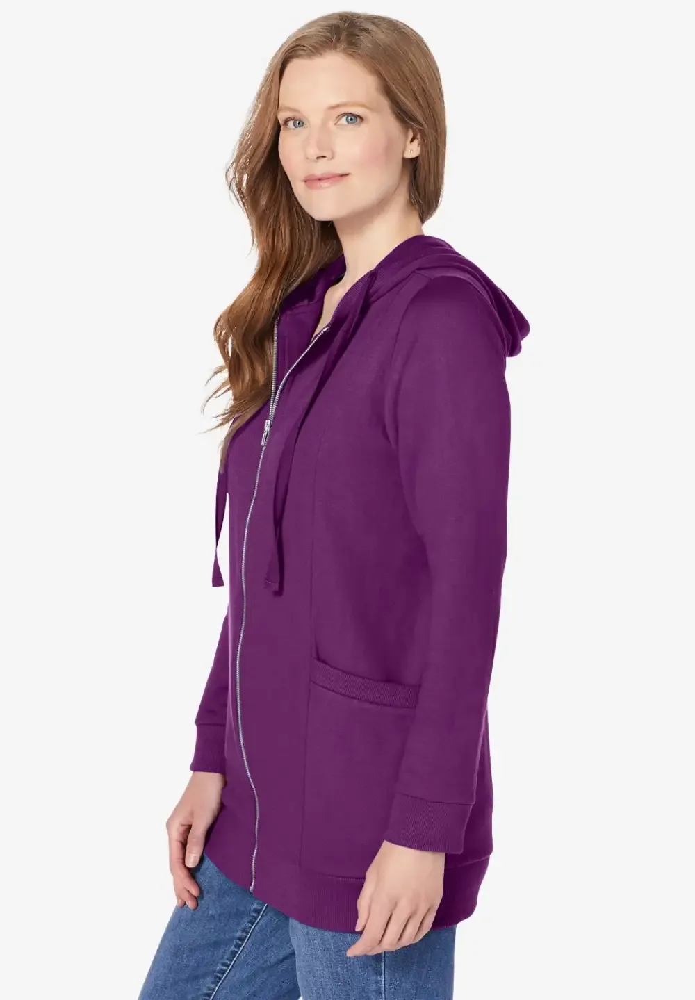 Zip Front Tunic Hoodie Jacket