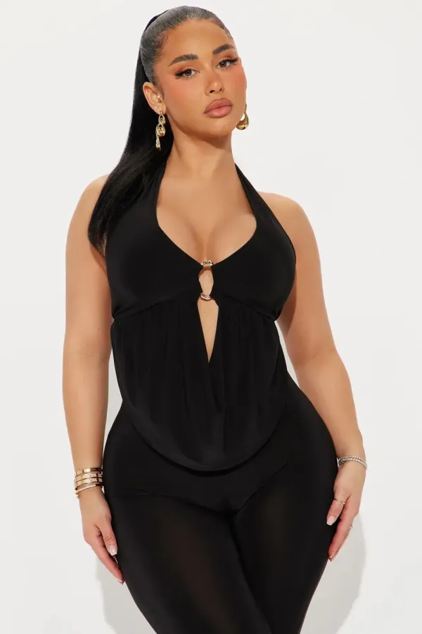 Emilee ITY Halter Jumpsuit - Black