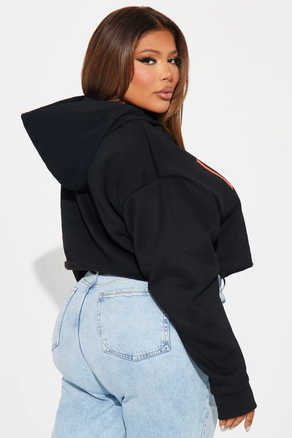 Luxury Cropped Hoodie - Black