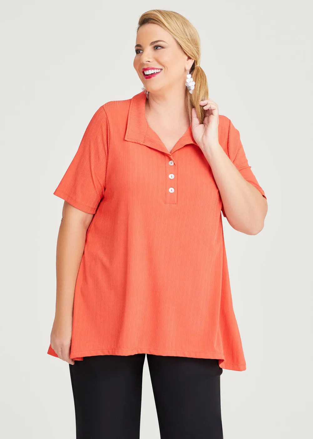 Daisy Collar Rib Top