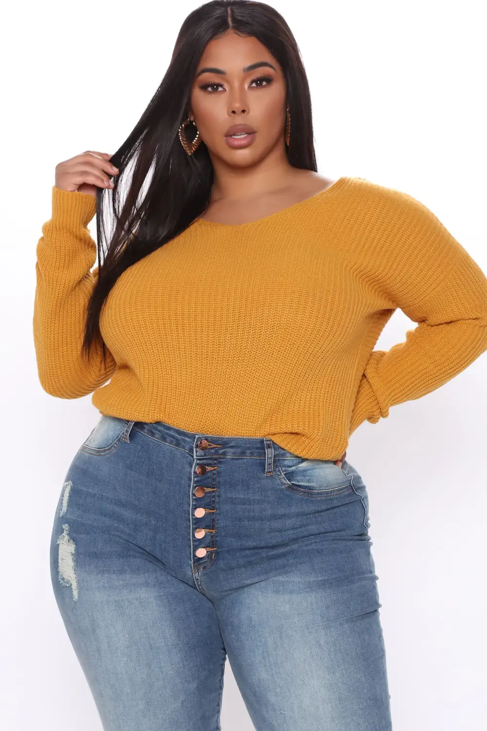 Falls Favorite Girl Sweater II - Mustard