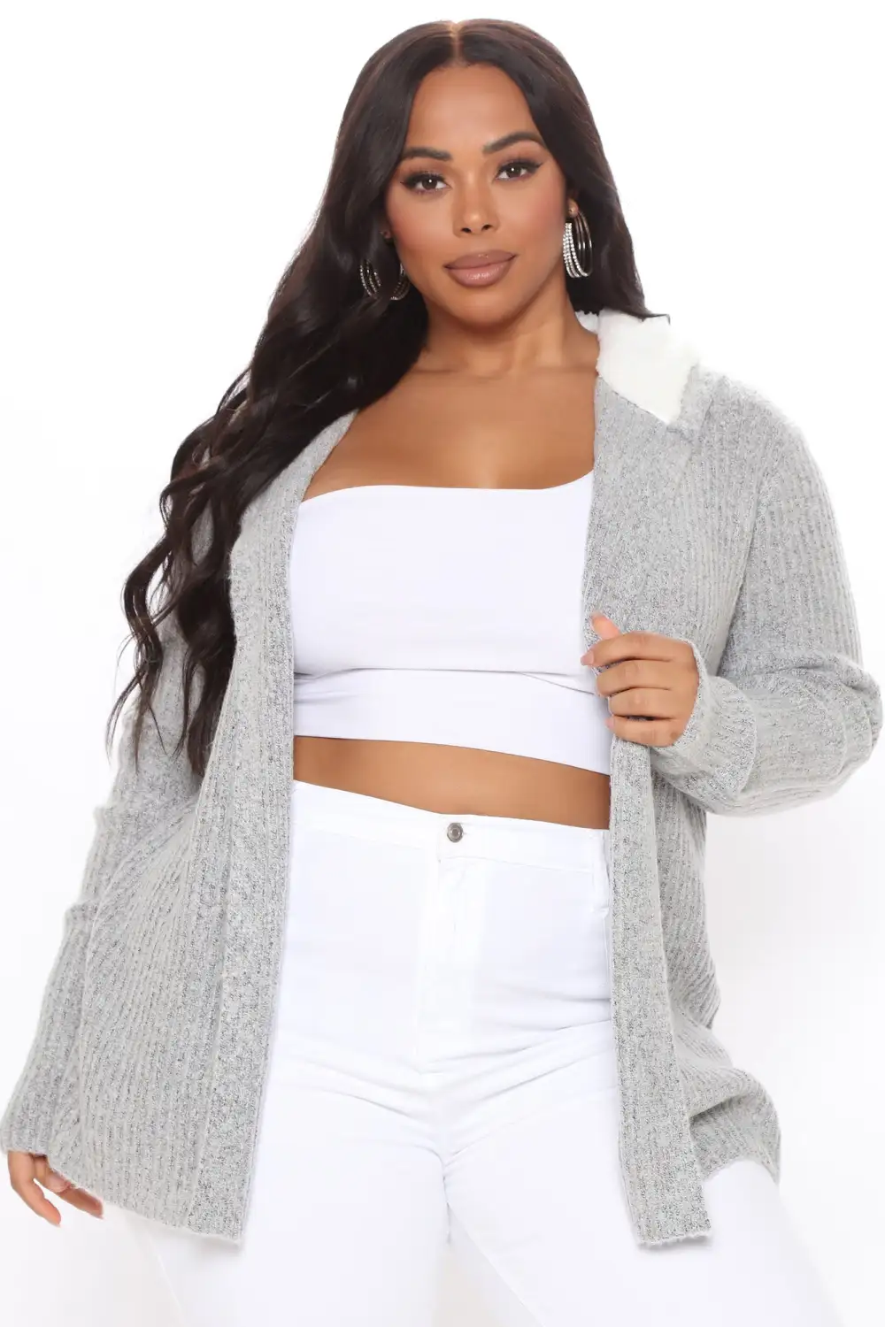 Far Gone Hooded Cardigan - Grey