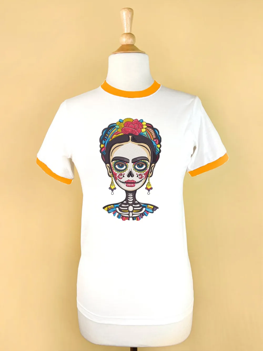 Skull Women Graphic Tee In Gold Edge