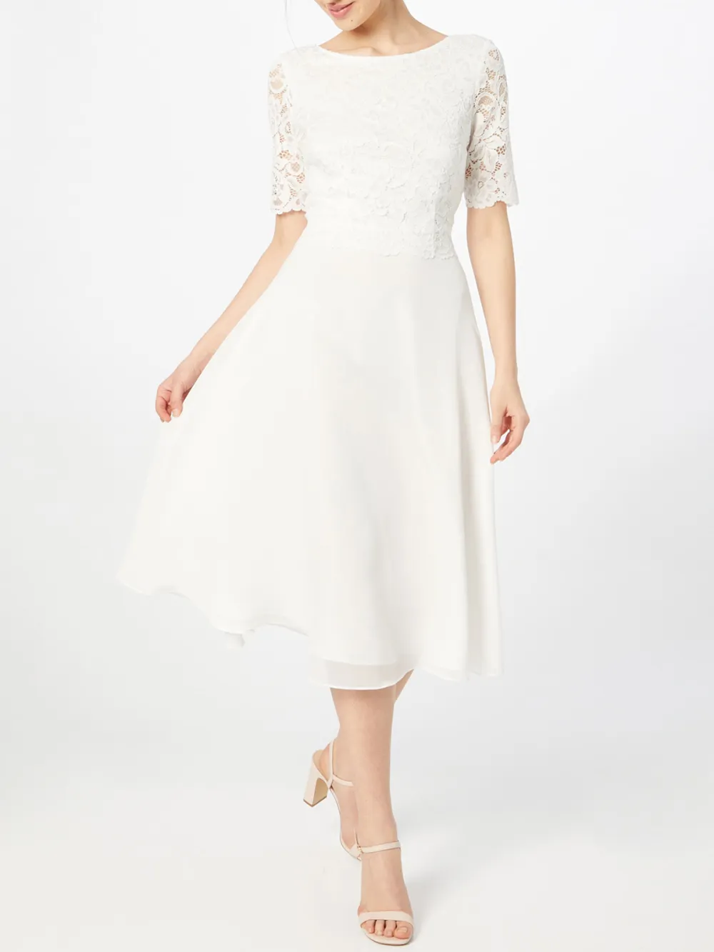 Lace Crew Neck Casual Style Dress
