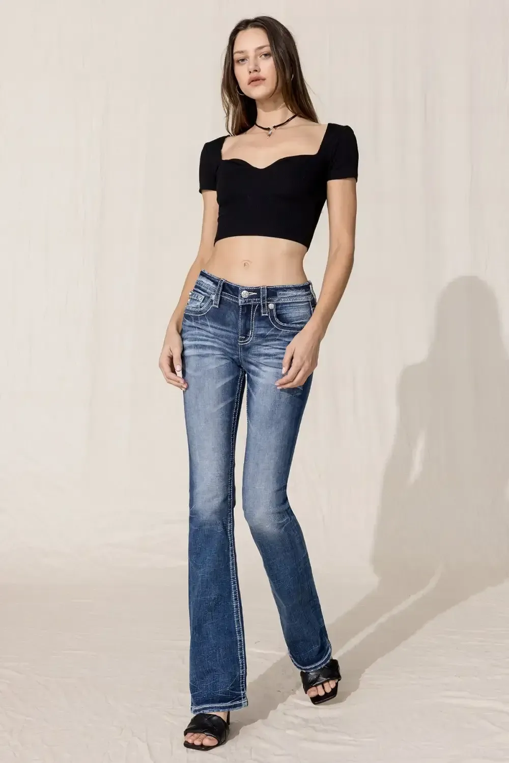 Fall Fleur De Lis Bootcut Jeans