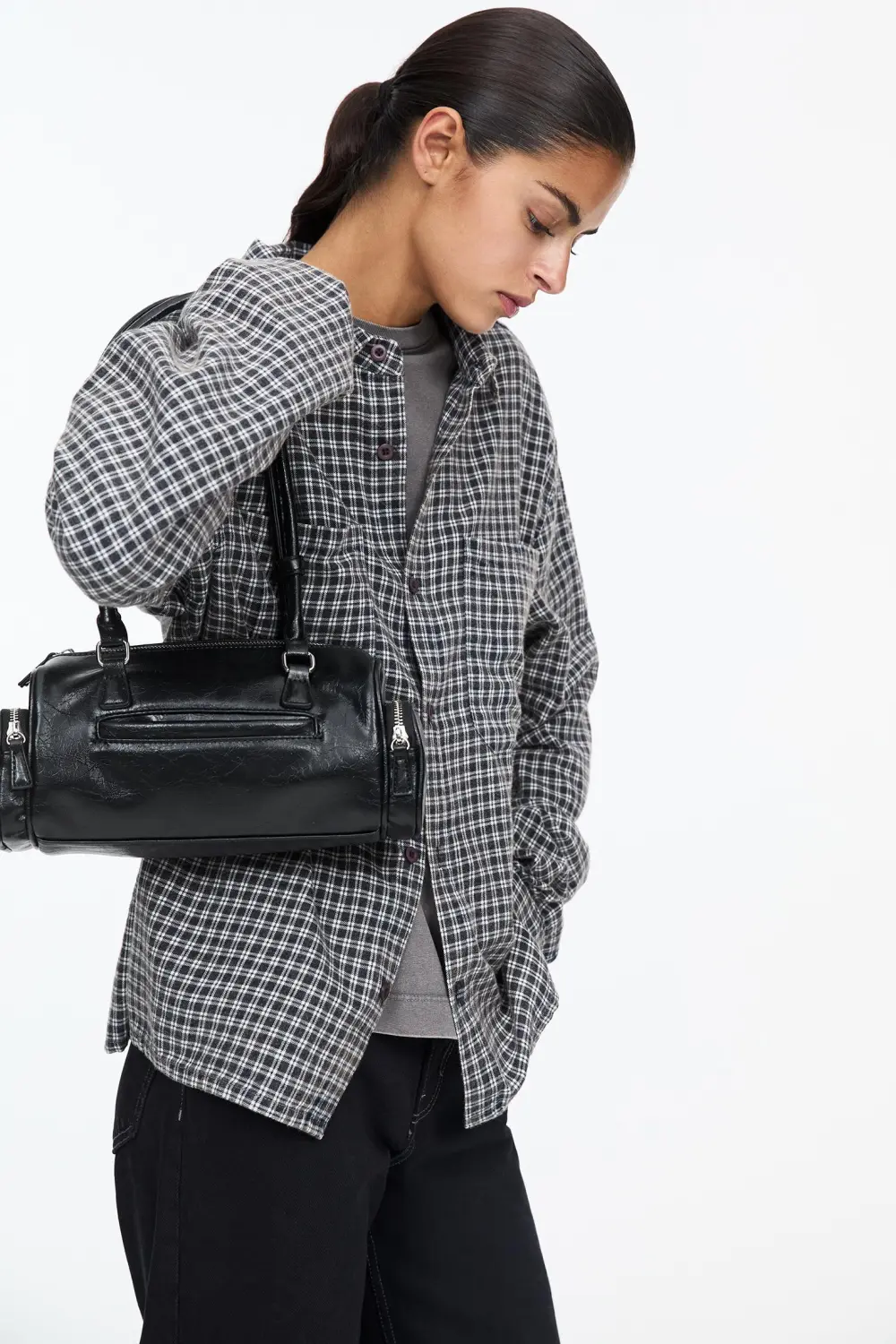 Bolso de hombro retro bolsillos