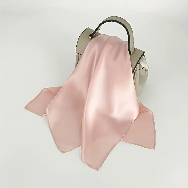 Pure Silk Solid-Color High-End Square Scarf