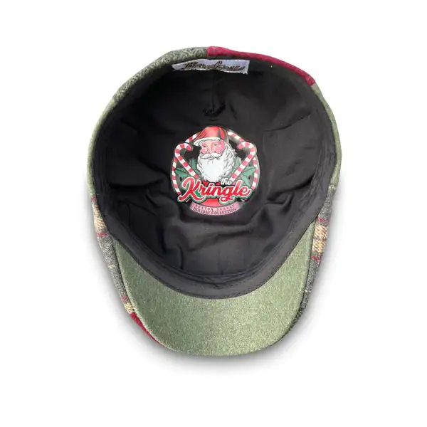 The Kringle Boston Scally Cap - Crimson & Green Plaid