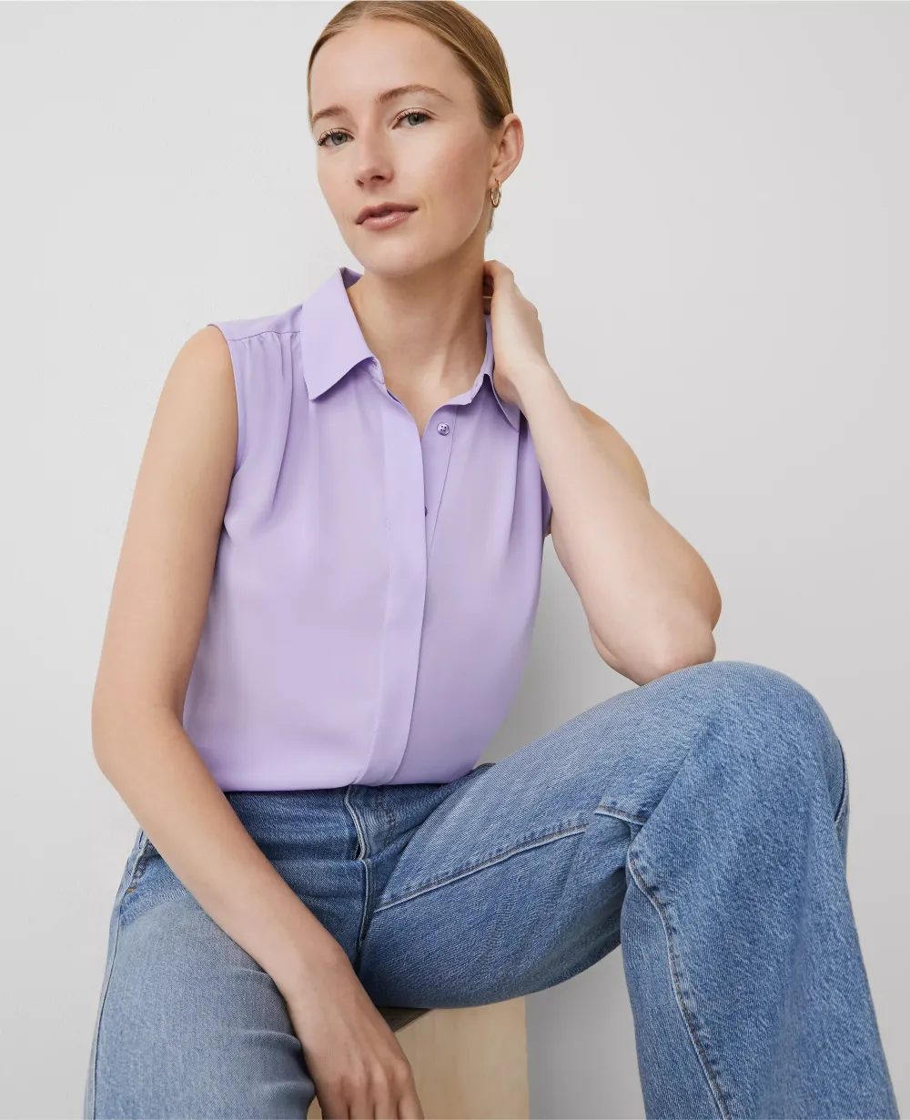 Shirred Sleeveless Shirt