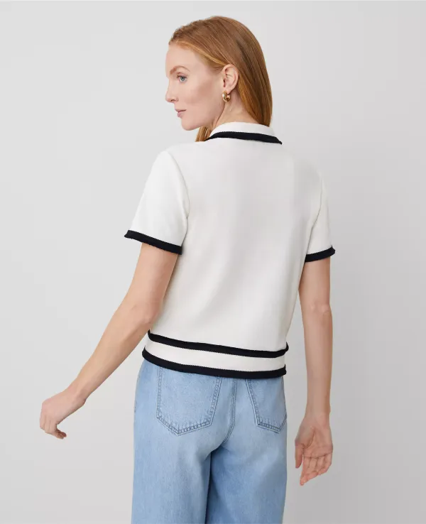 Tipped Fringe Button Top