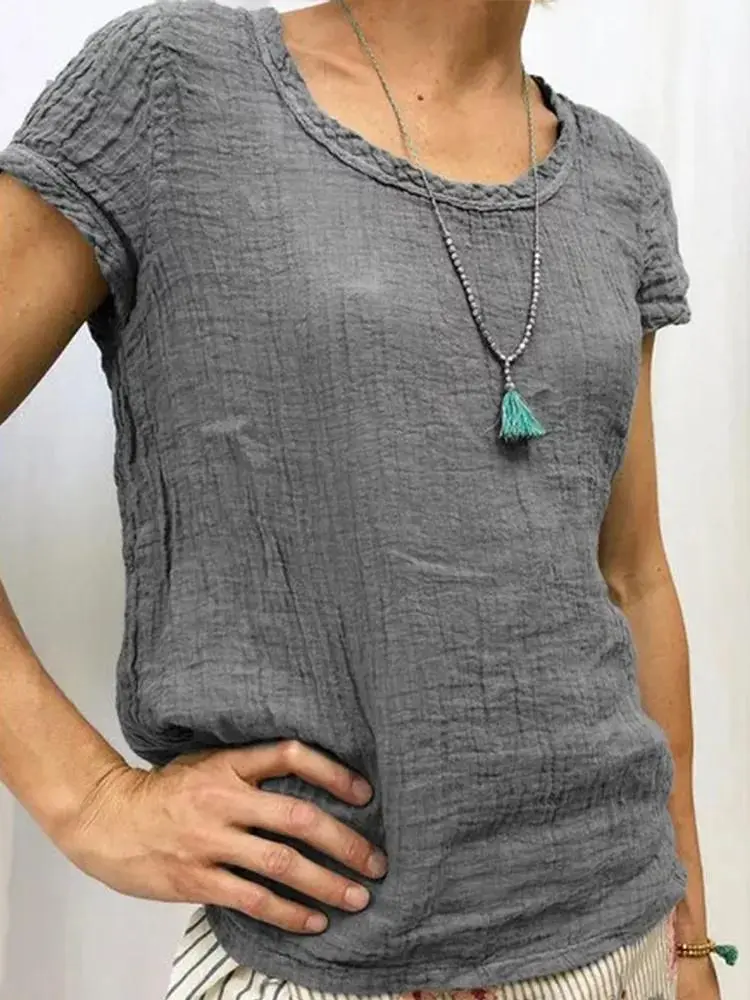 Vintage Crew Neck Casual Tee