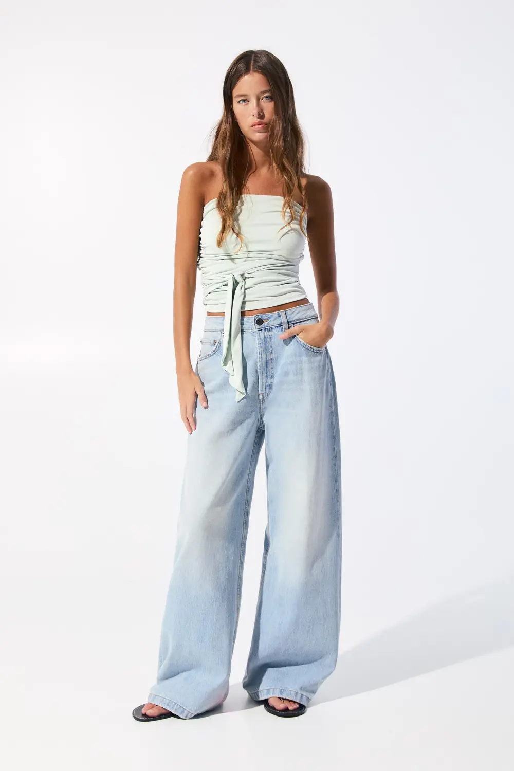 Strapless top with bow