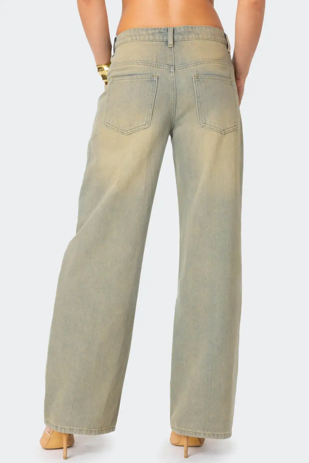 Asymmetric Low Rise Wrap Jeans