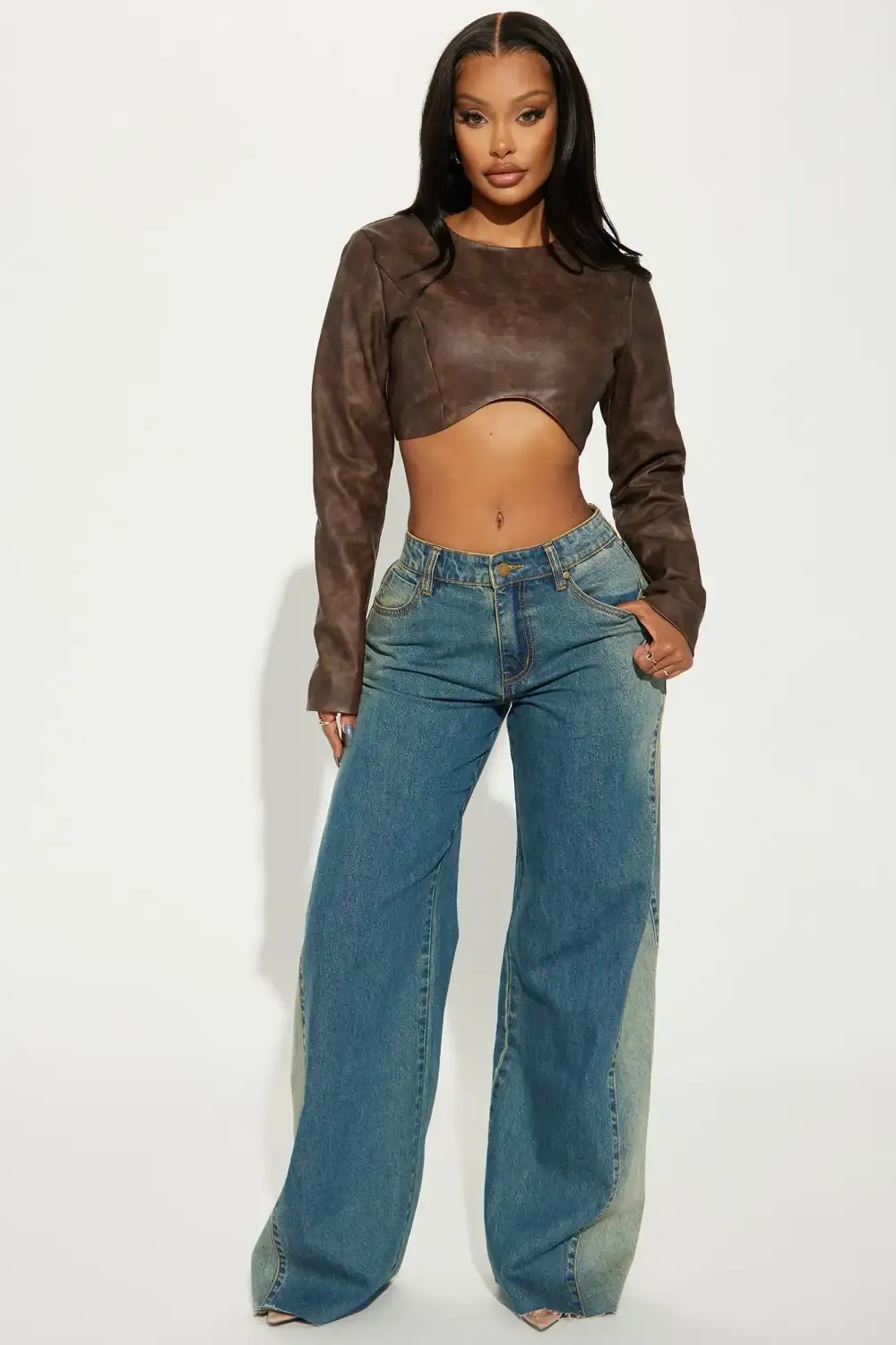 Thalia Tinted Baggy Jeans - Medium Wash