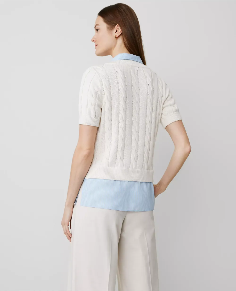 Mixed Media Cable Sweater