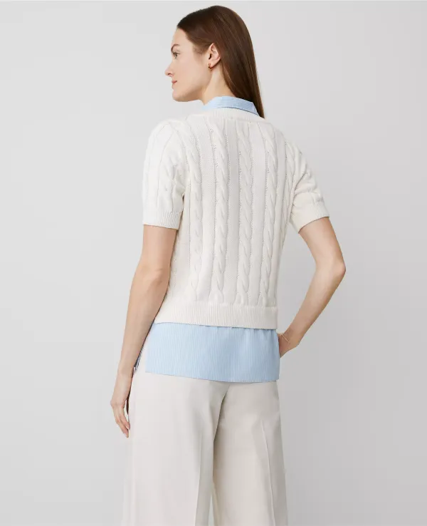 Mixed Media Cable Sweater