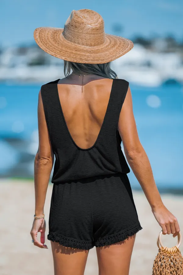 Tassel Tango Green Cover-Up Romper