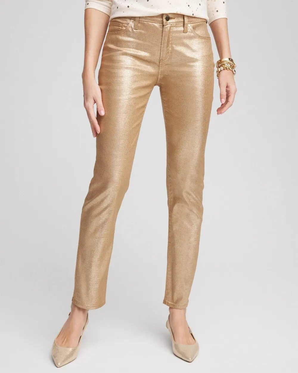 Girlfriend Coated Ankle Jeans