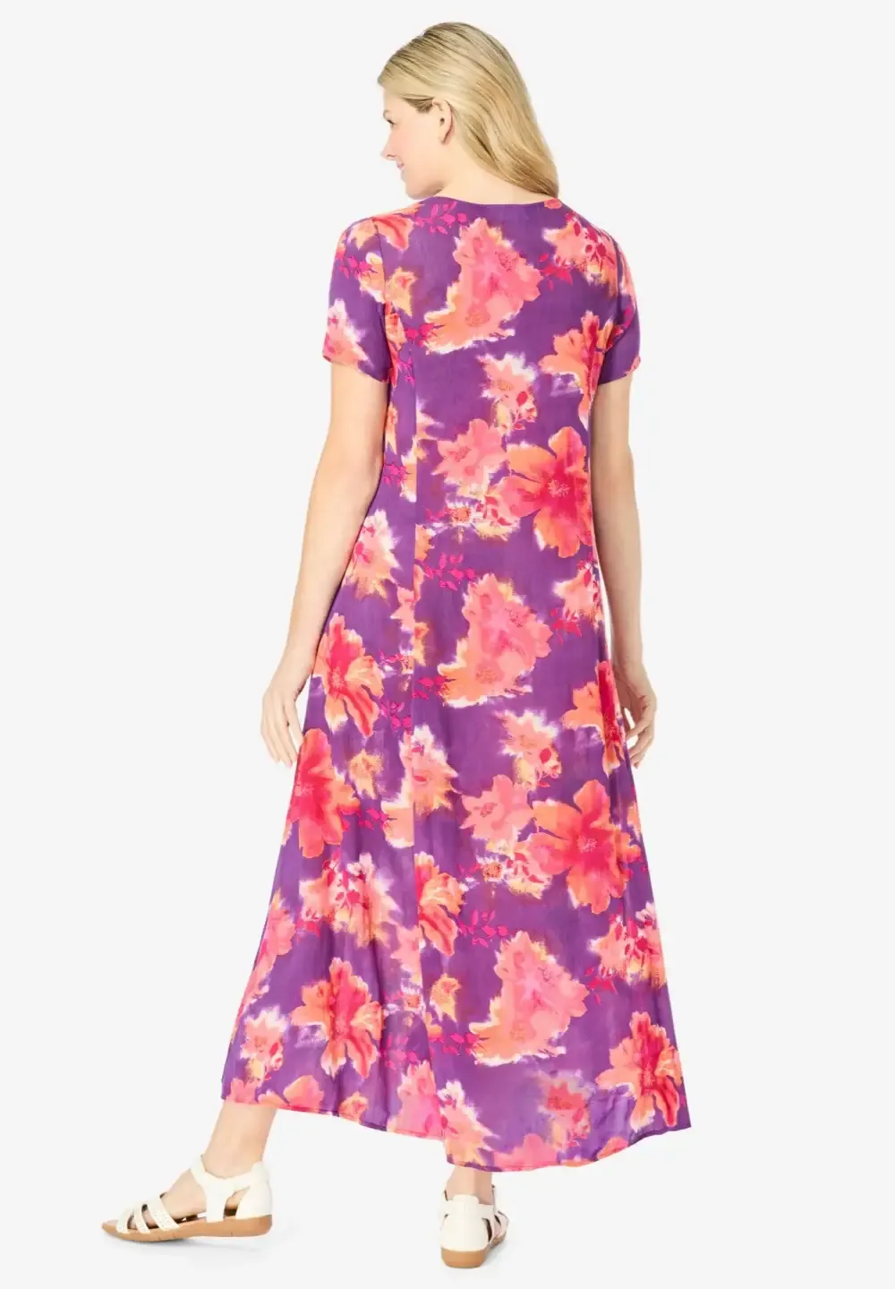 Short-Sleeve Crinkle Dress
