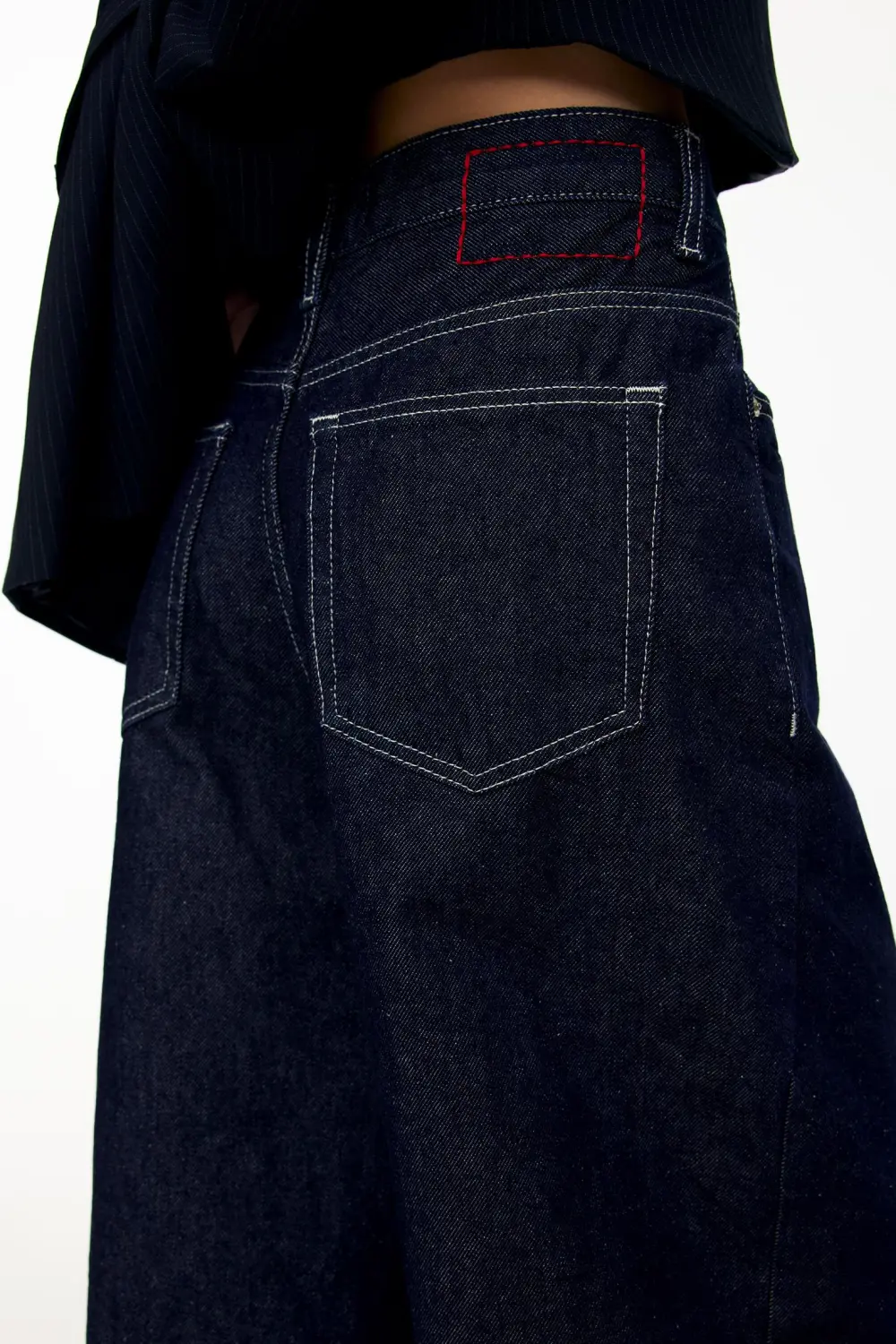 Jeans super baggy cintura cruzada