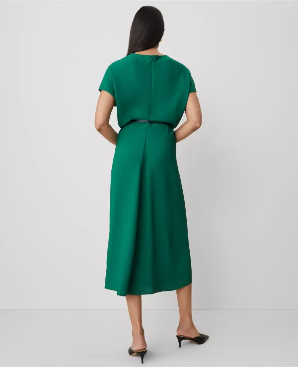 Crepe Column Midi Dress