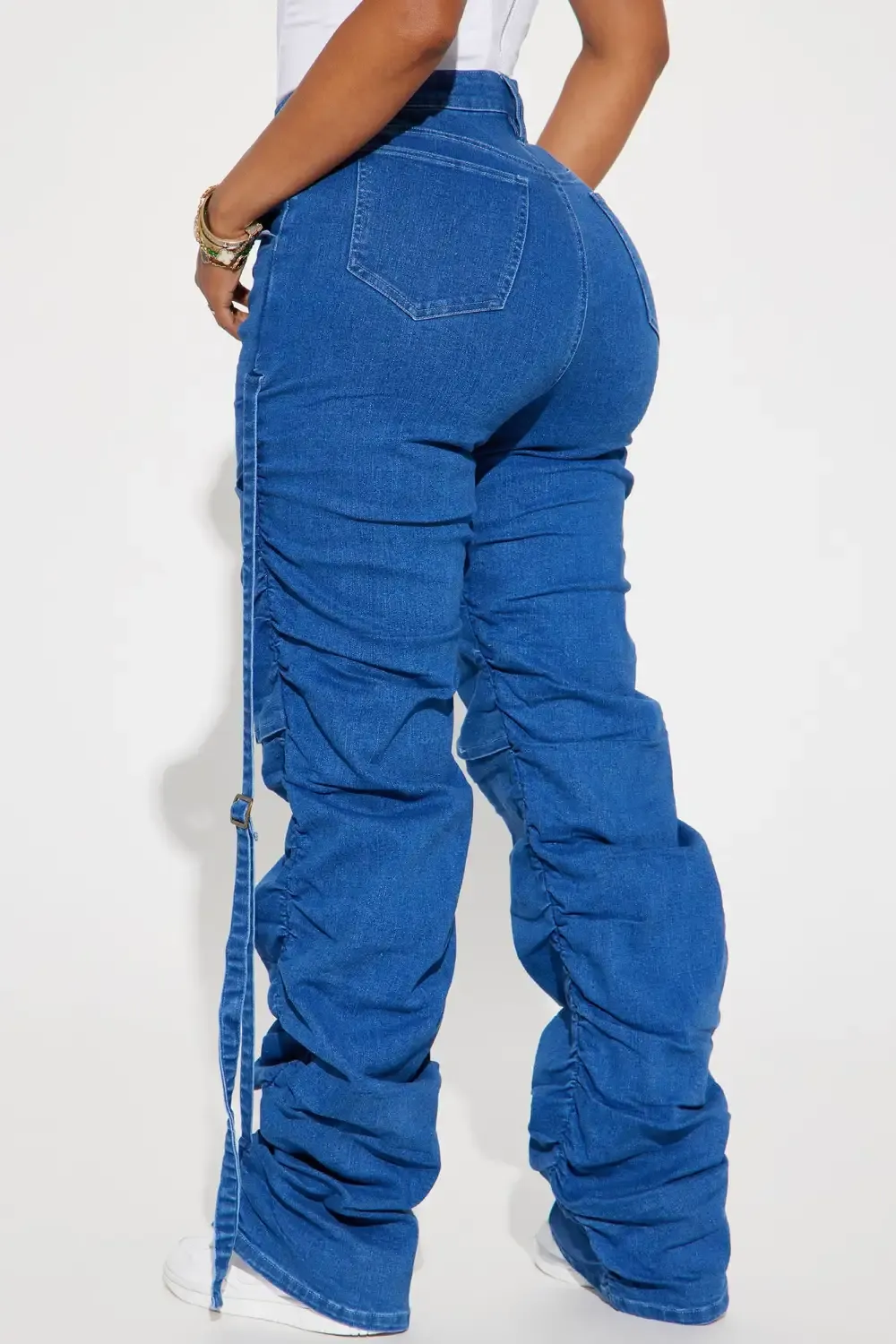 Willow Stacked Stretch Straight Leg Jeans - Dark Wash