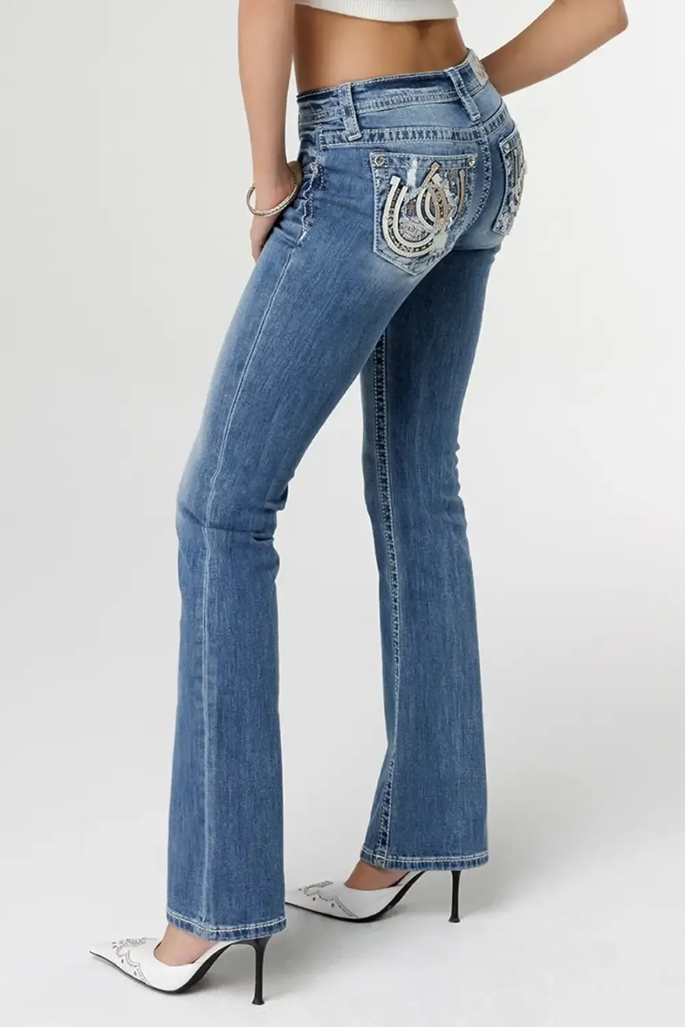Neutral Blues Horseshoe Bootcut Jeans