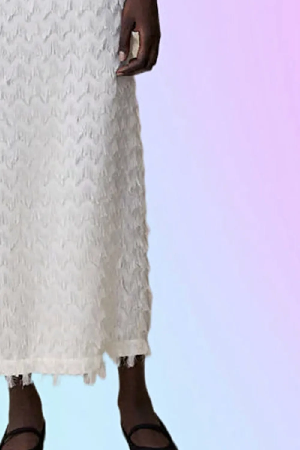 White Minimalist Soft Breathable Texture Skirt
